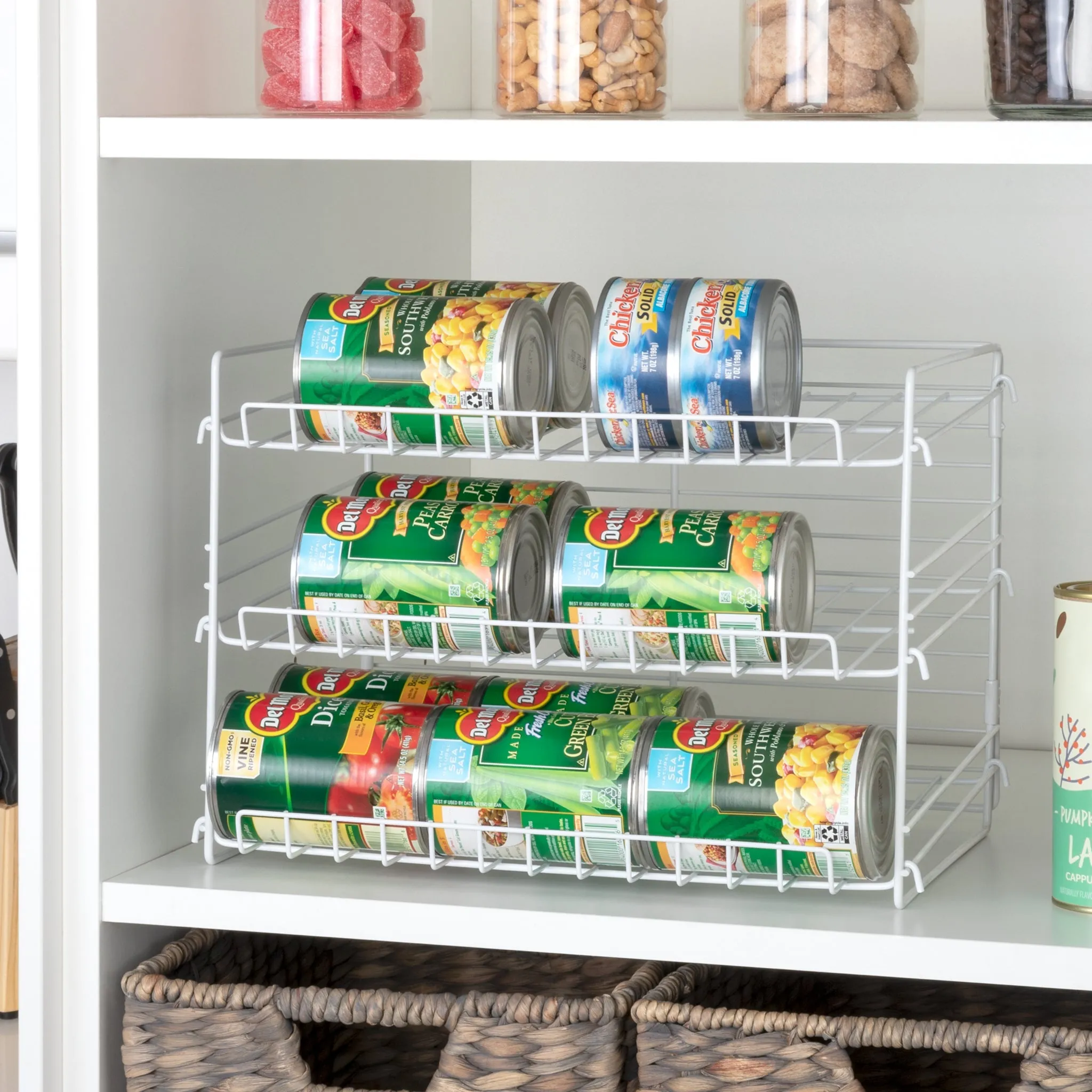 3-Tier Can Rack Organizer - White