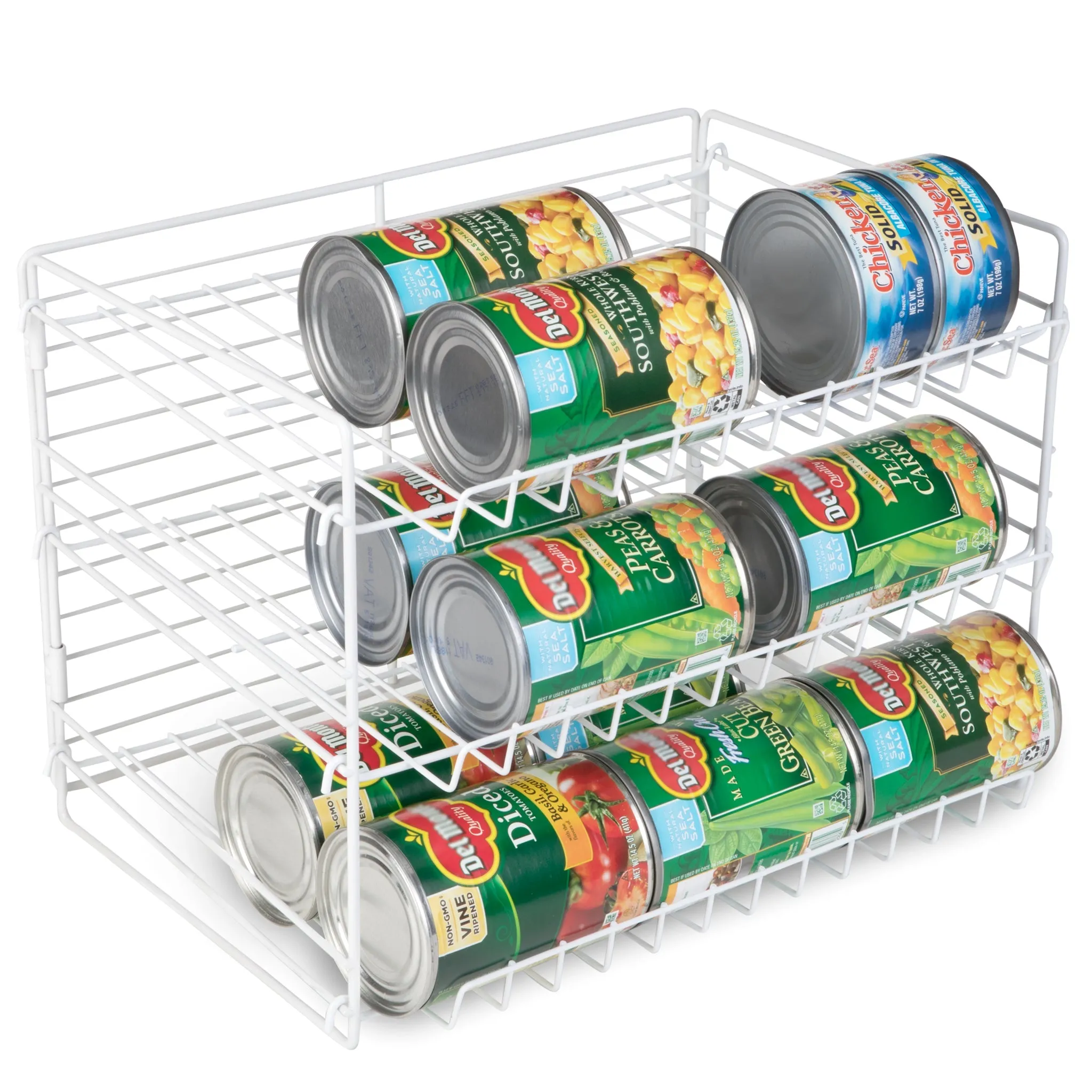 3-Tier Can Rack Organizer - White