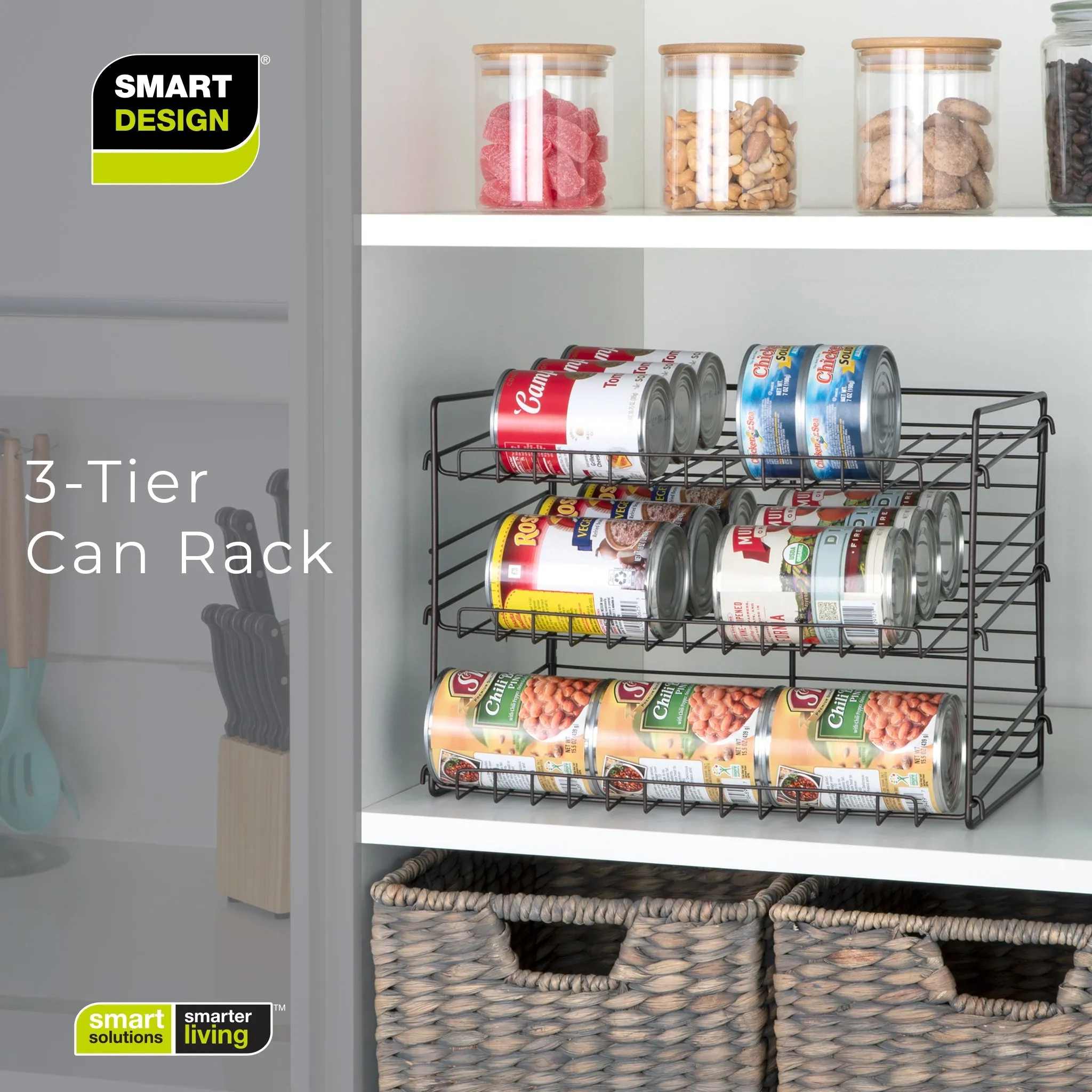 3-Tier Can Rack Organizer - White