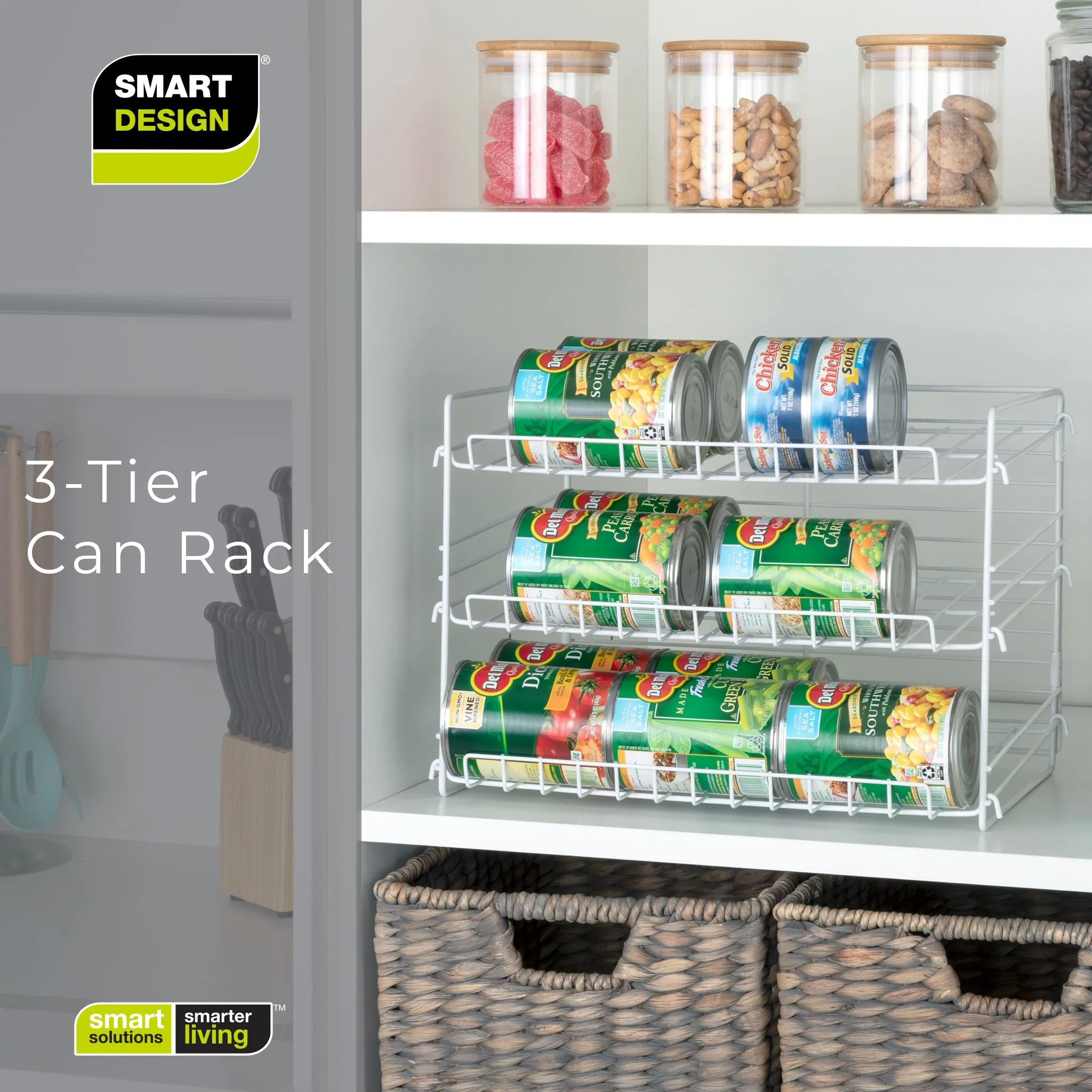 3-Tier Can Rack Organizer - White