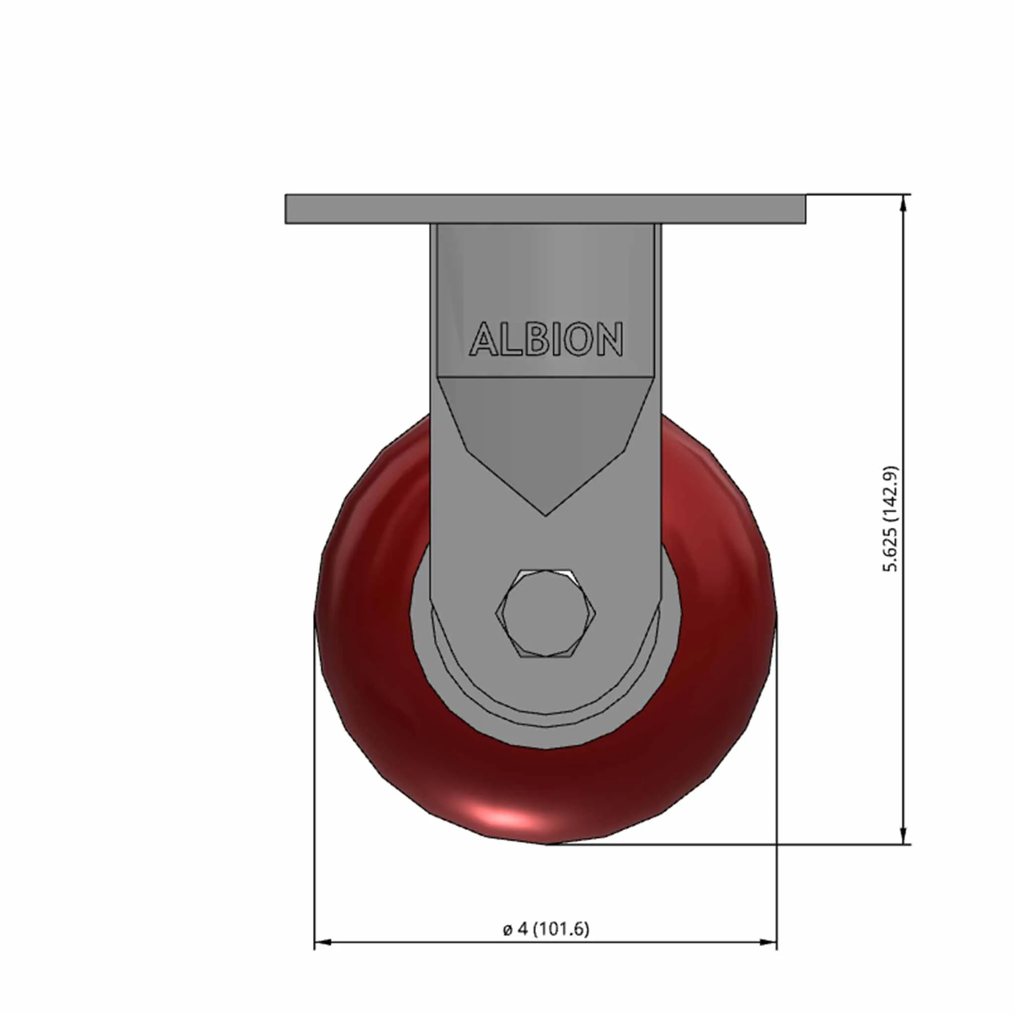4" Ergonomic Wheel Rigid Caster