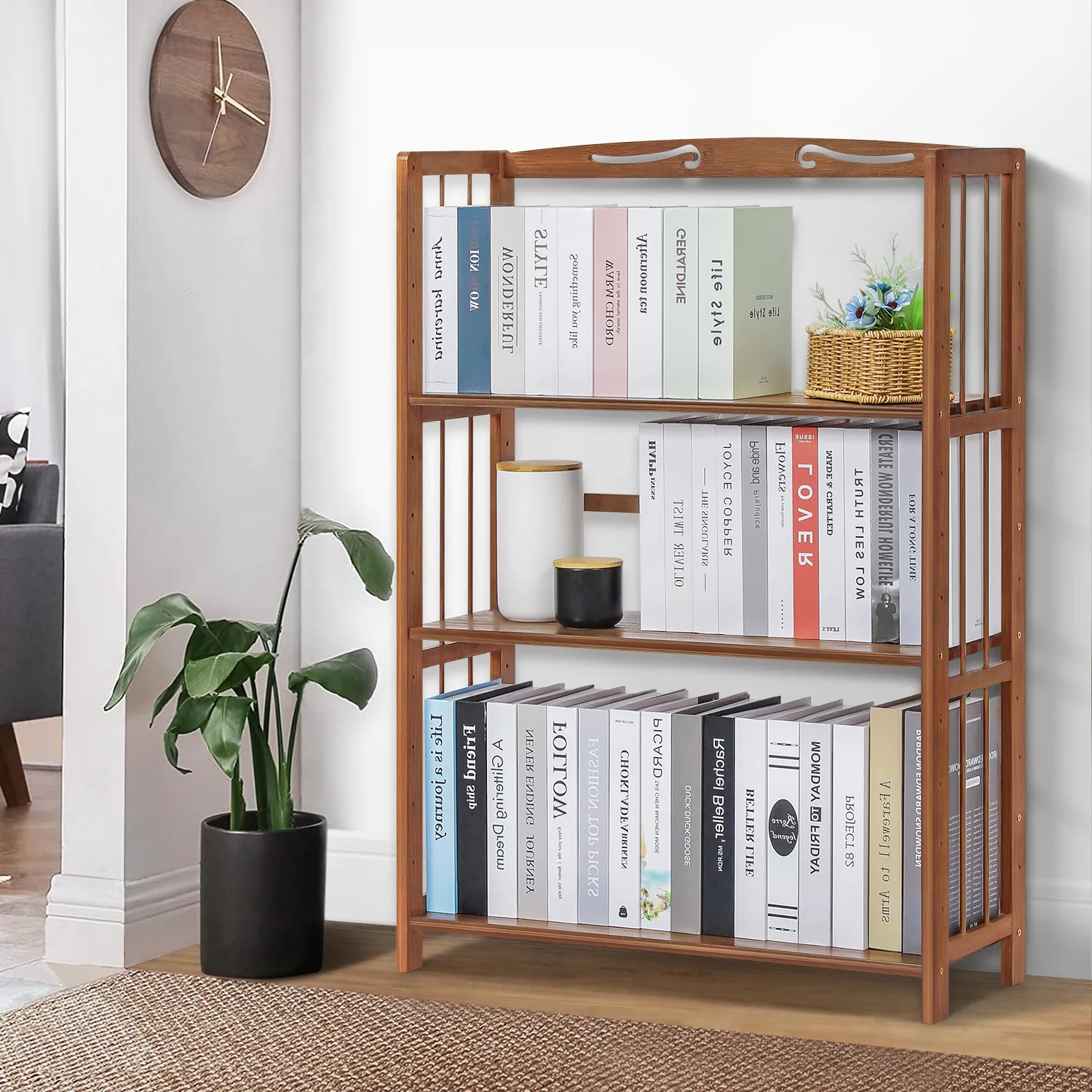 Adjustable Multi-Functional Shelving Organizer - 3 Tier - Brown