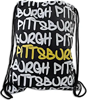 BPPG01 Robin Ruth Drawstring Backpack Black/Gold Pittsburgh