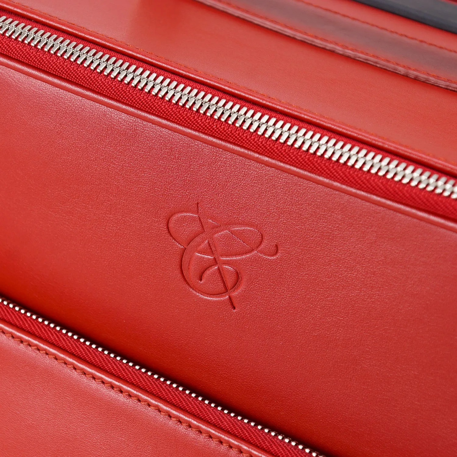 Canali Leather Carry-On Spinner Suitcase