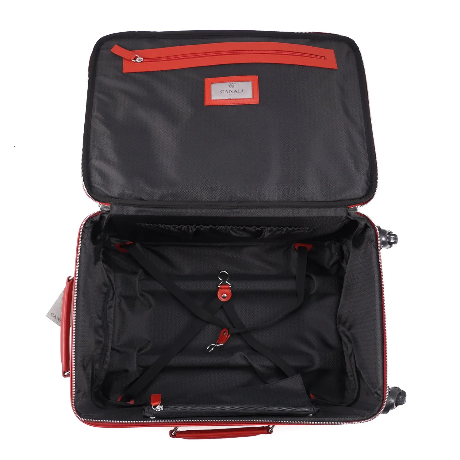 Canali Leather Carry-On Spinner Suitcase