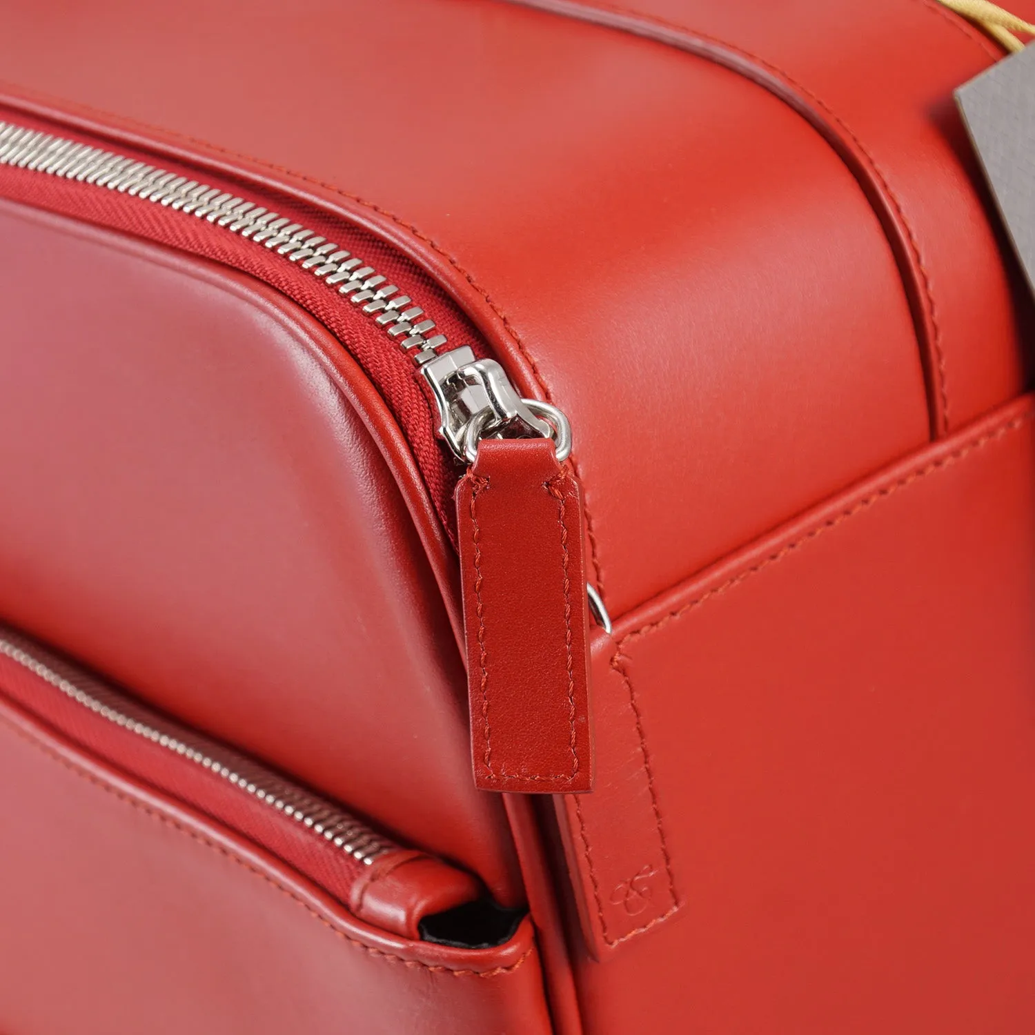 Canali Leather Carry-On Spinner Suitcase