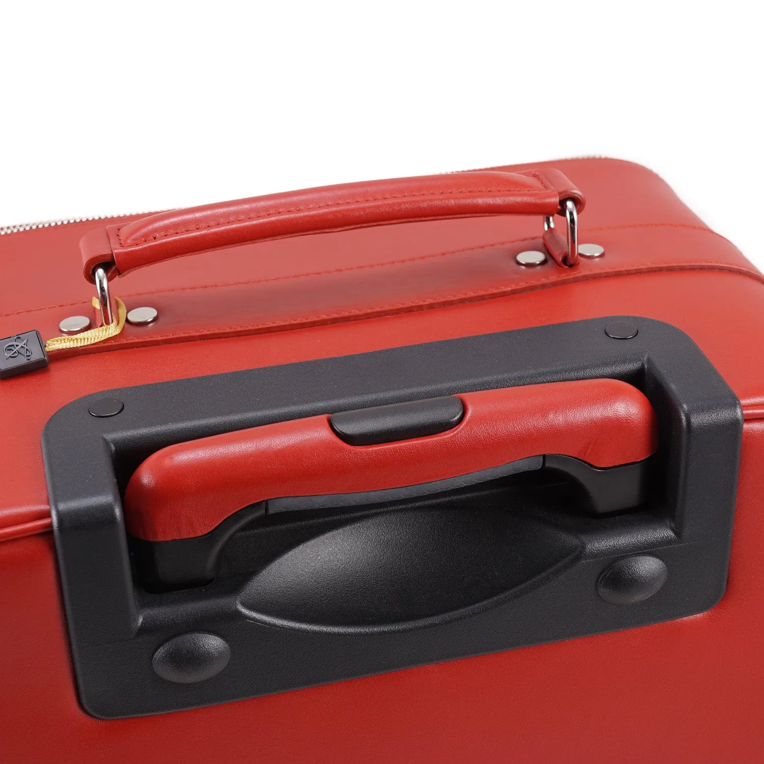 Canali Leather Carry-On Spinner Suitcase