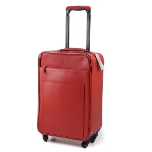 Canali Leather Carry-On Spinner Suitcase