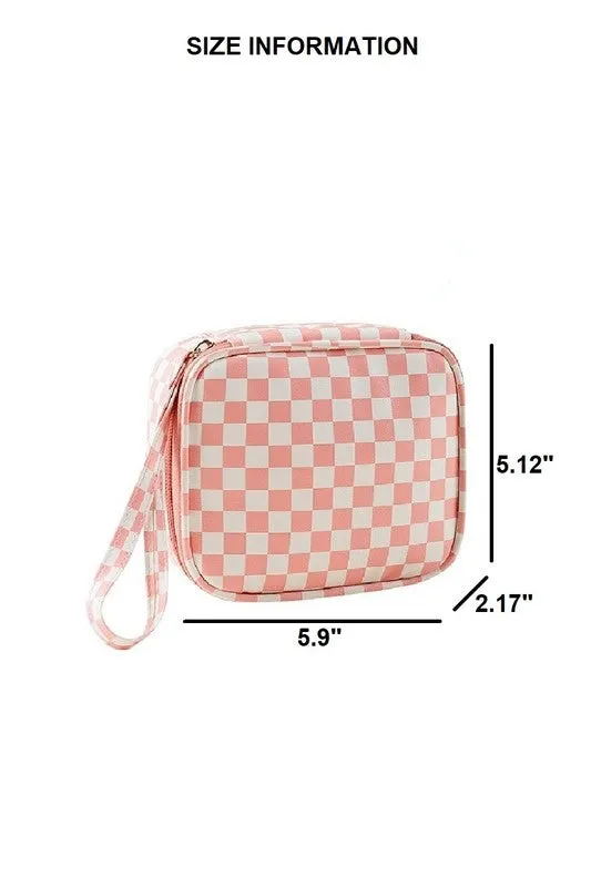 Checkered Cosmetic Travel Case