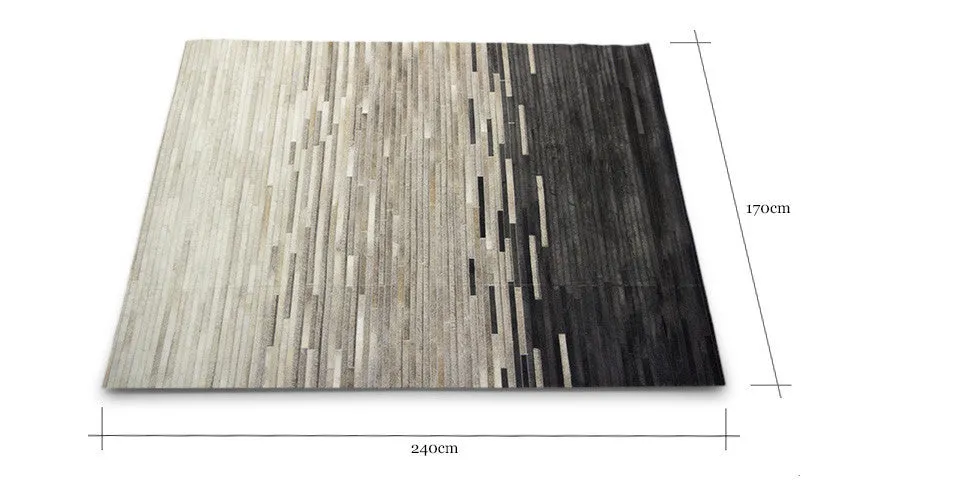 Cowhide Leather Rug - Mikstur Cowhide Rug in Ombre Black