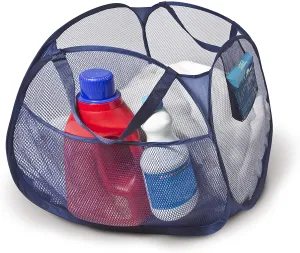 Deluxe Mesh Pop Up Square Laundry Basket Hamper with Side Pockets and Handles
