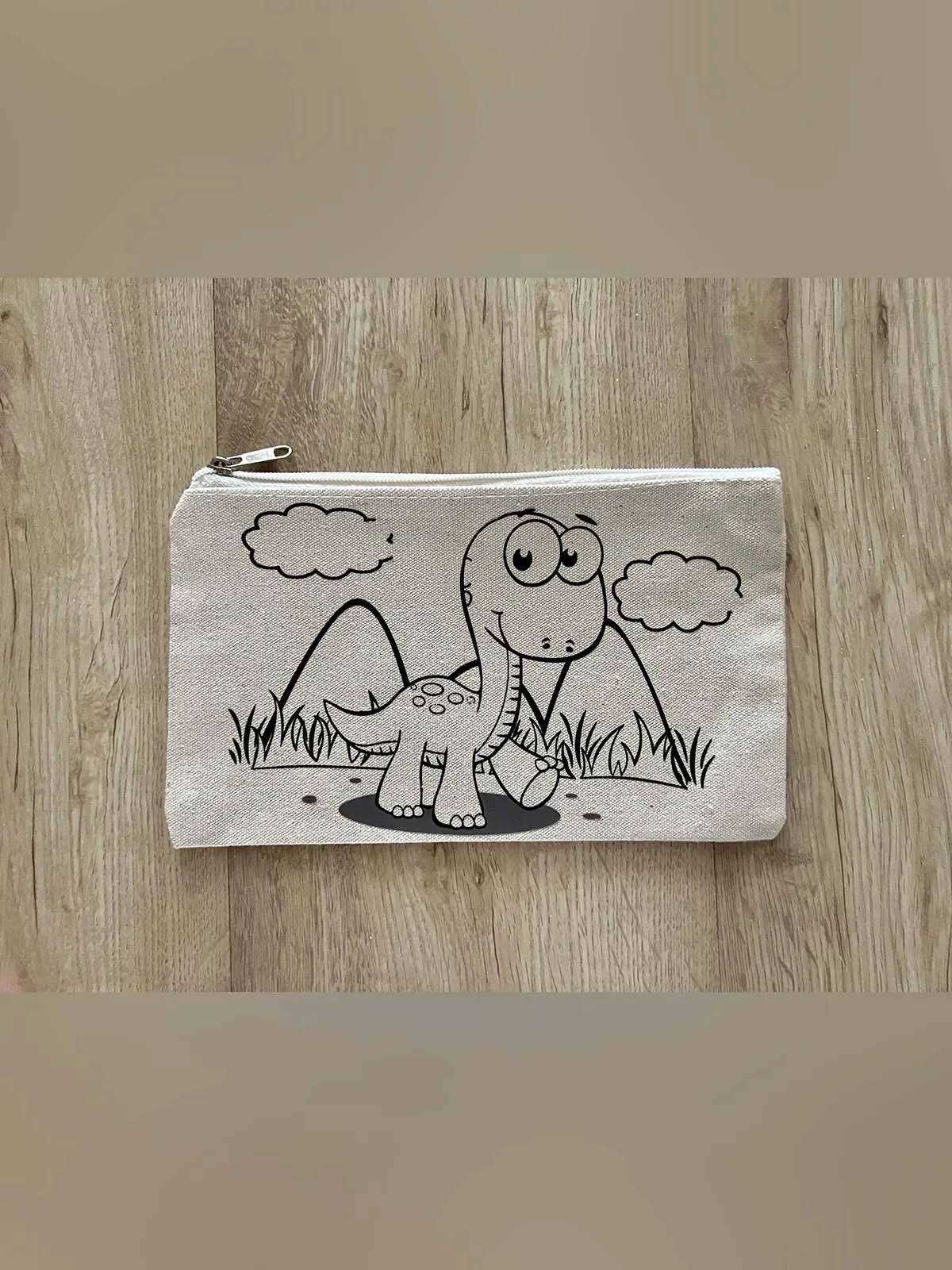 DIY Colouring Little Dinosaur Pouch