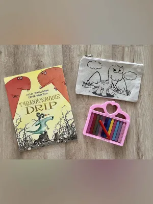 DIY Colouring Little Dinosaur Pouch