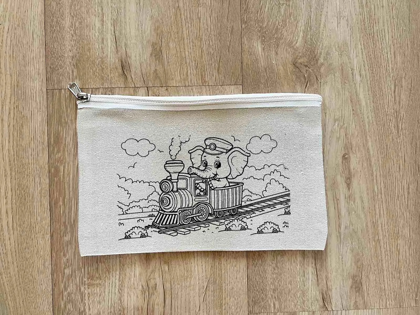 DIY Colouring Little Elephant Pouch