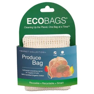 ECO-BAGS - Organic Net Drawstring Produce Bag Large - 12"W x 15"H
