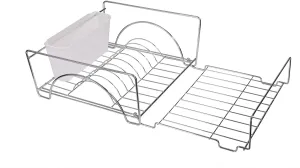 Expandable Dish Drainer Drying Rack with Cutlery Cup