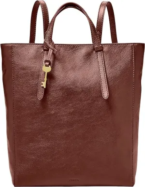 Fossil Camilla Women's Leather Convertible Backpack, Wallet Bag, Henna