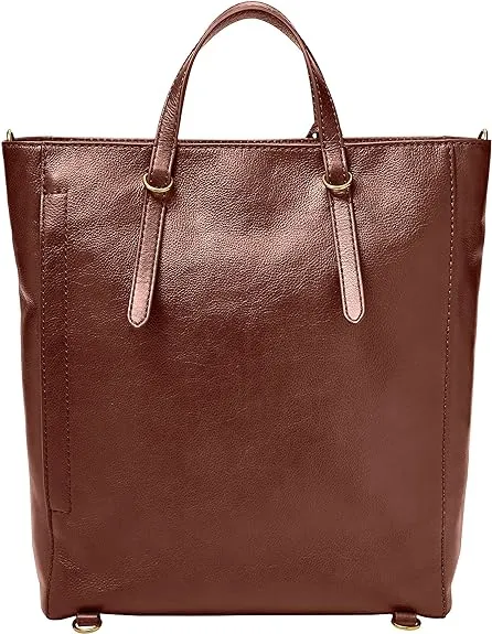 Fossil Camilla Women's Leather Convertible Backpack, Wallet Bag, Henna