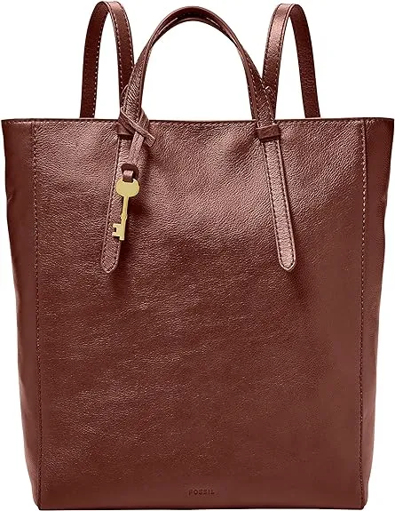 Fossil Camilla Women's Leather Convertible Backpack, Wallet Bag, Henna