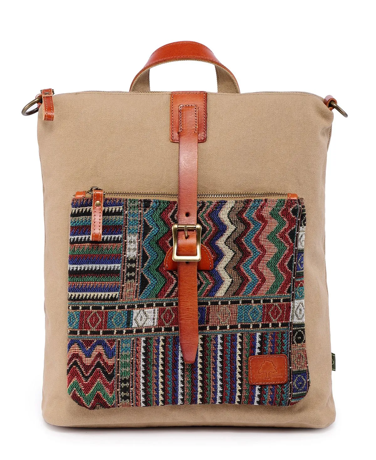 Four Season TSD BRAND convertible canvas backpack, khaki