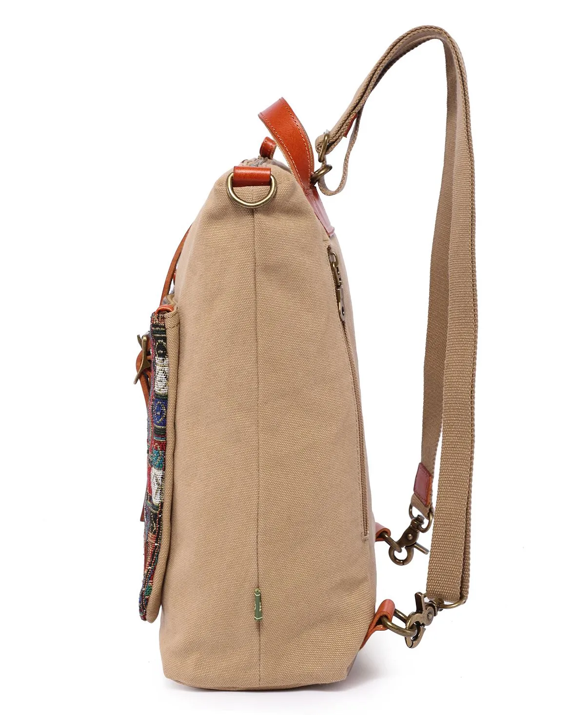 Four Season TSD BRAND convertible canvas backpack, khaki