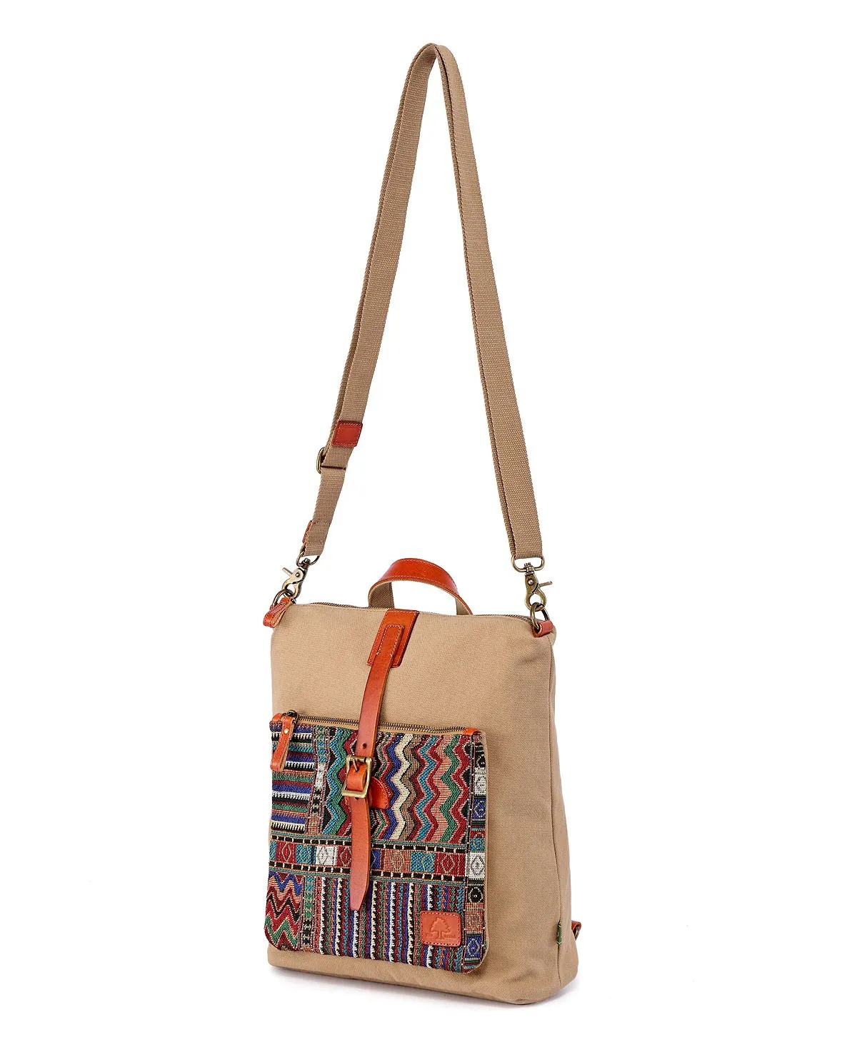 Four Season TSD BRAND convertible canvas backpack, khaki