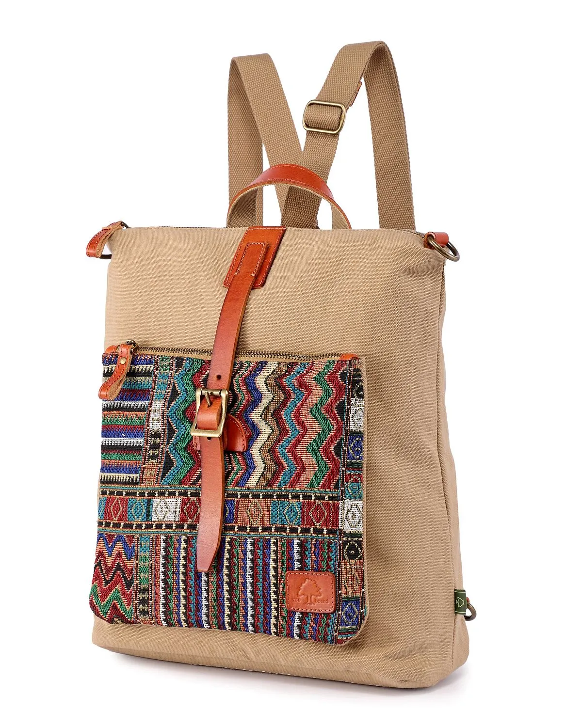 Four Season TSD BRAND convertible canvas backpack, khaki