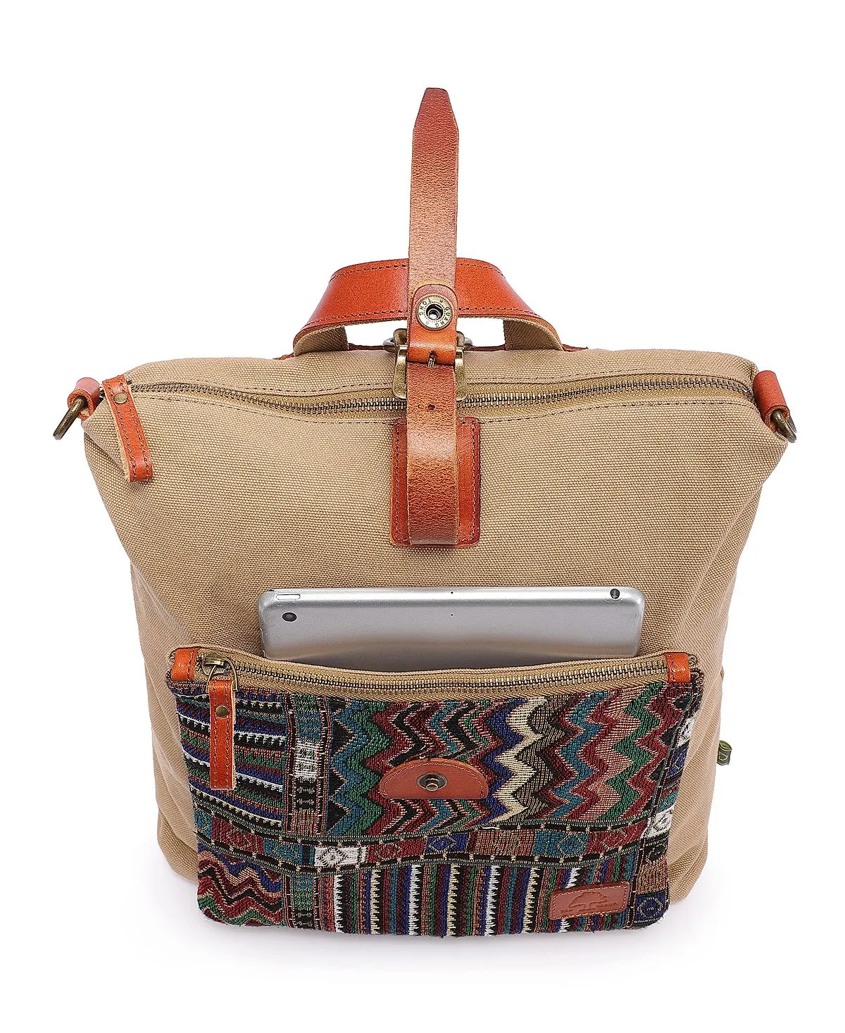 Four Season TSD BRAND convertible canvas backpack, khaki