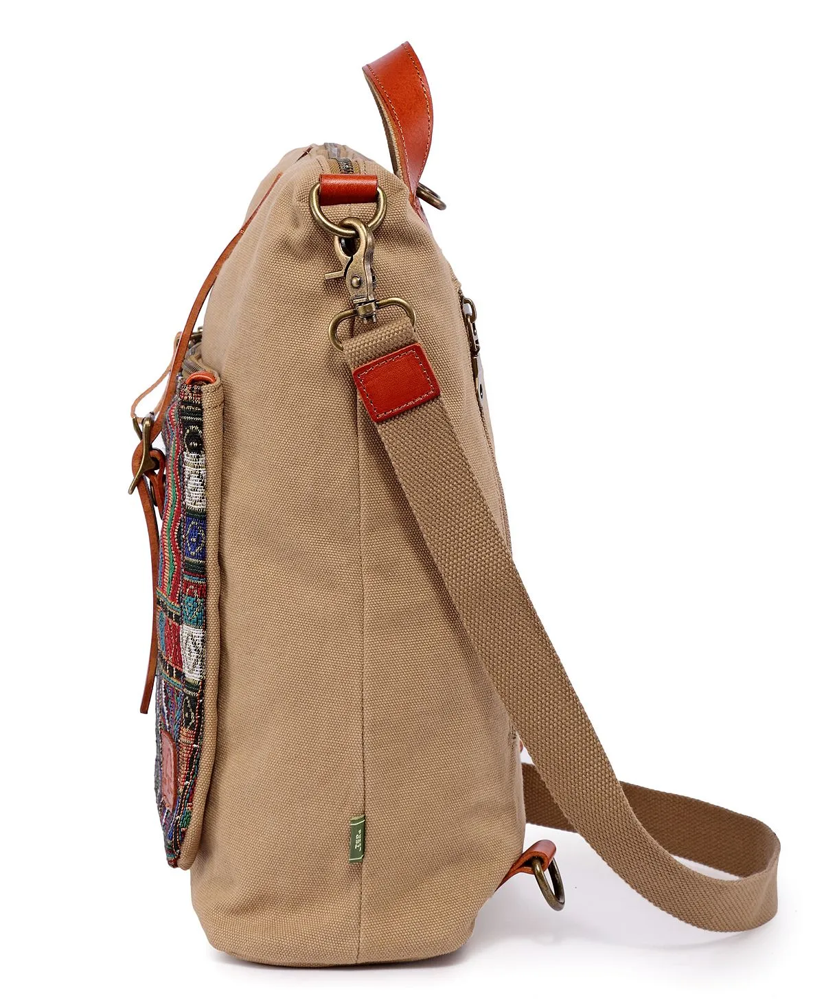 Four Season TSD BRAND convertible canvas backpack, khaki