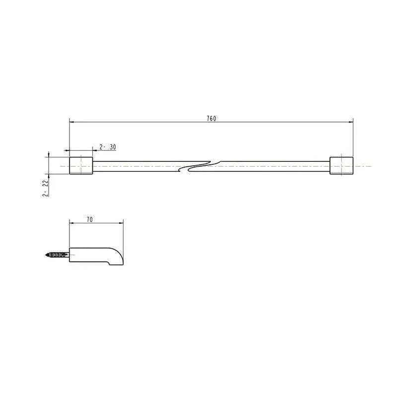 Gareth Ashton Park Avenue 760mm Adjustable Single Towel Rail Chrome