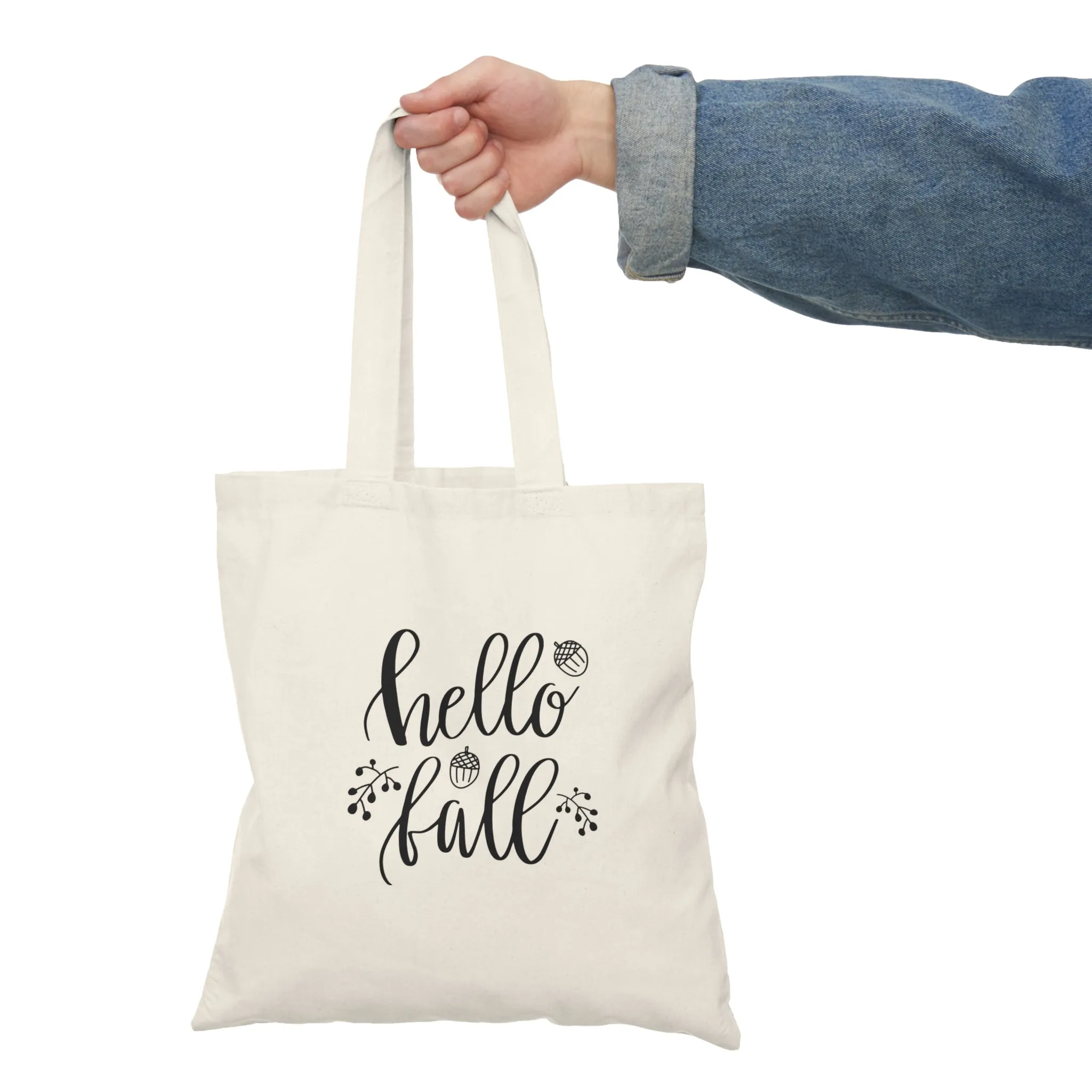 Hello Fall - Natural Tote Bag ~ Sharon Dawn Collection