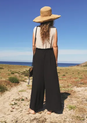 JUMPSUIT WIDE - black/creme