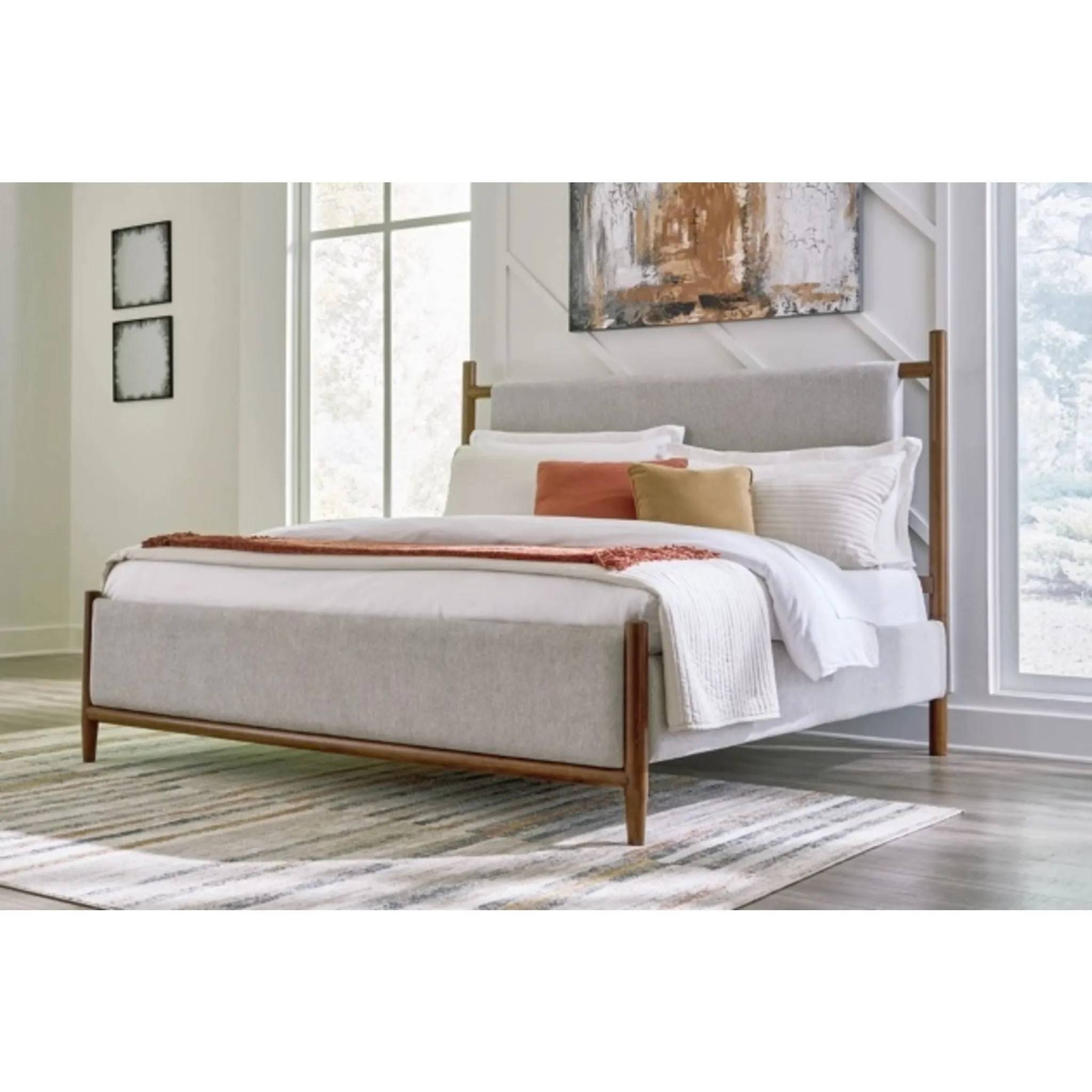 Lyncott Upholstered Bed - Brown