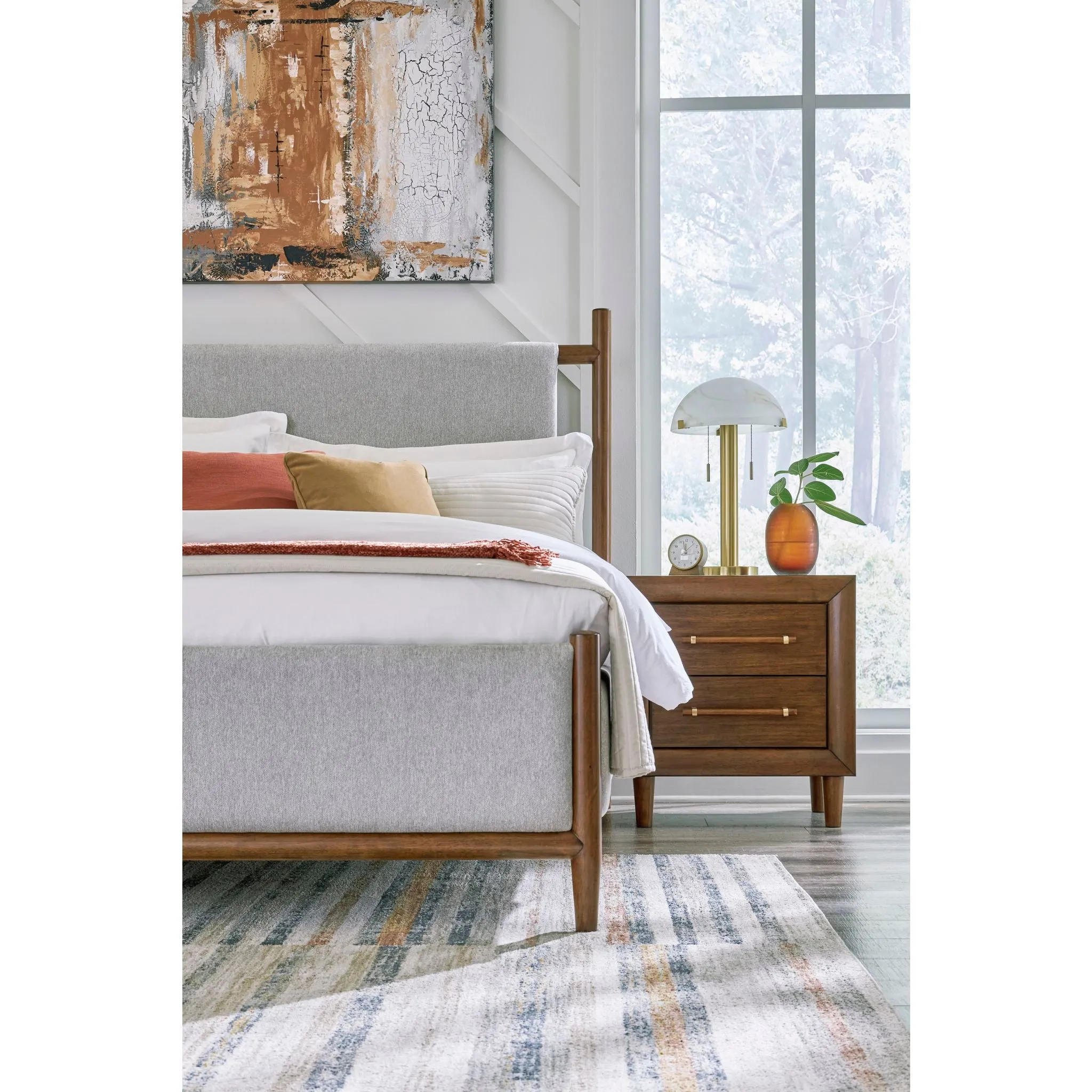 Lyncott Upholstered Bed - Brown