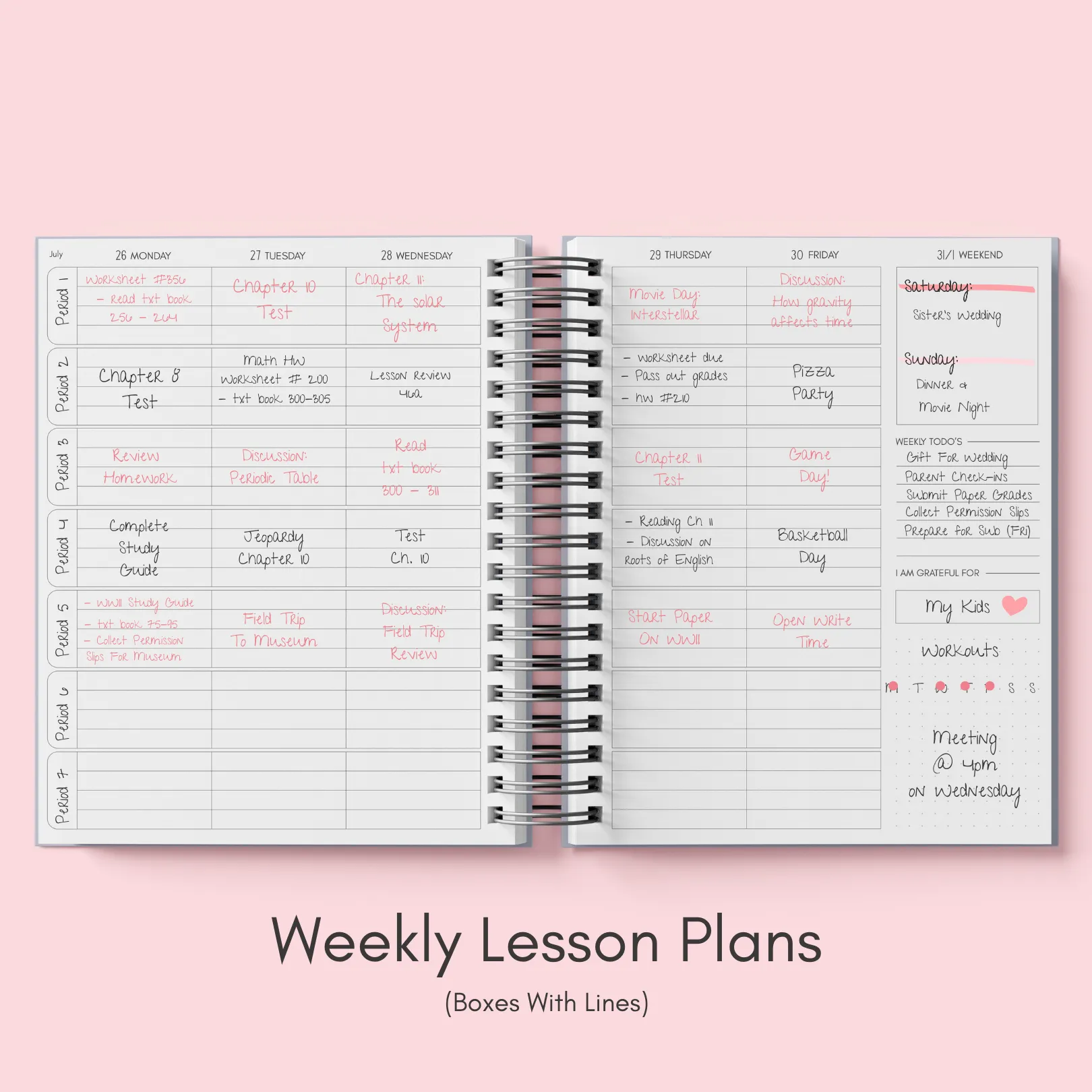 Mauve Watercolor | Teacher Lesson Planner