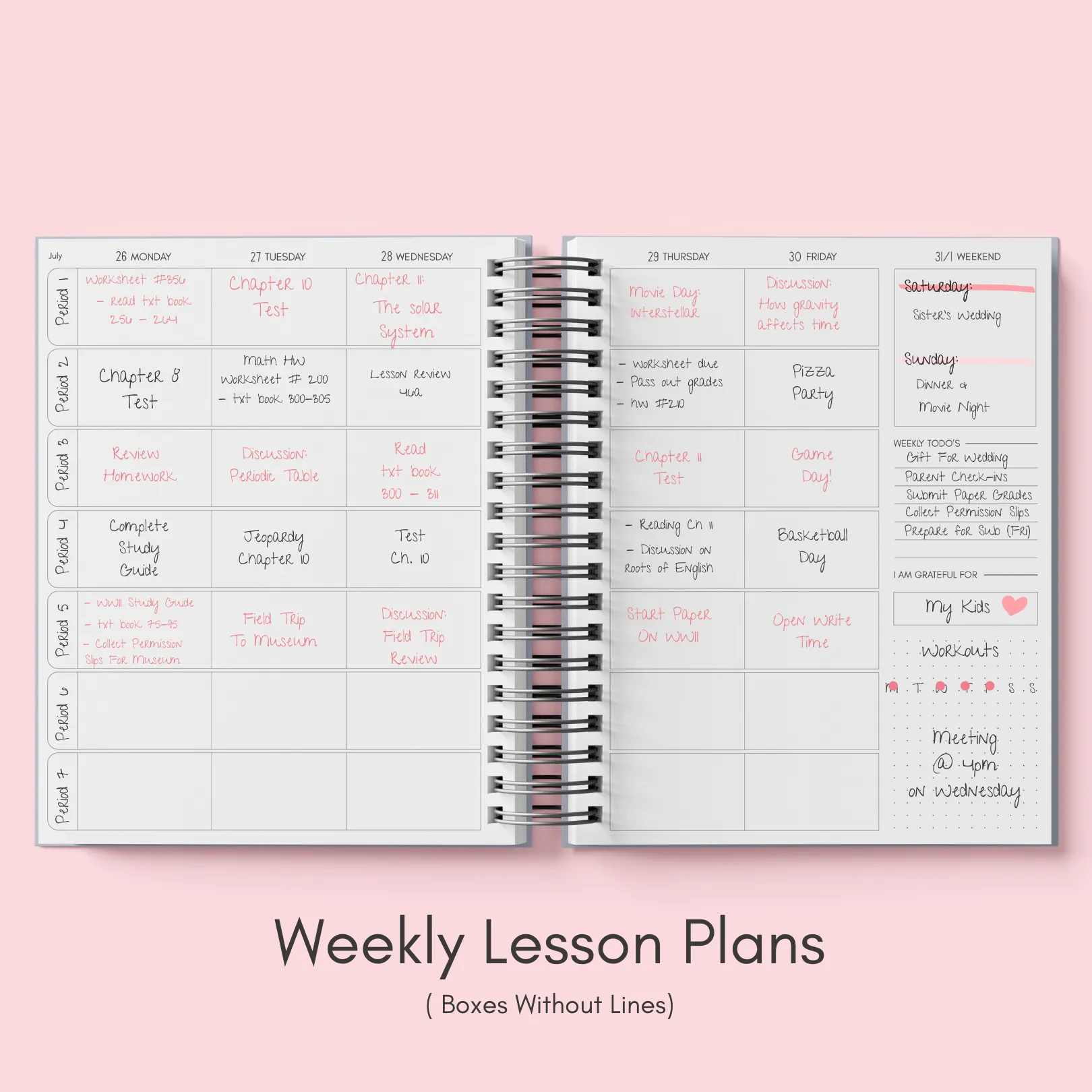 Mauve Watercolor | Teacher Lesson Planner