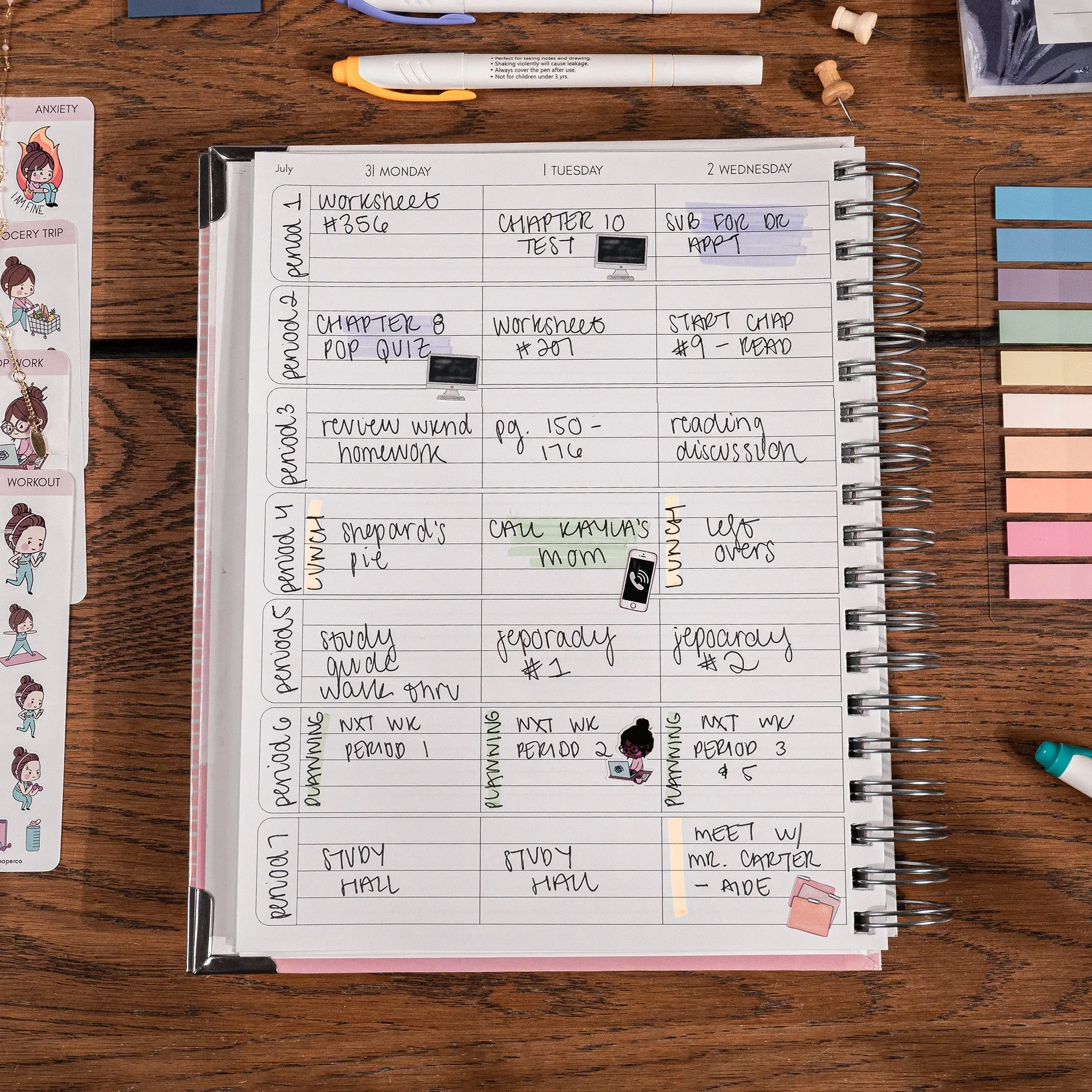 Mauve Watercolor | Teacher Lesson Planner