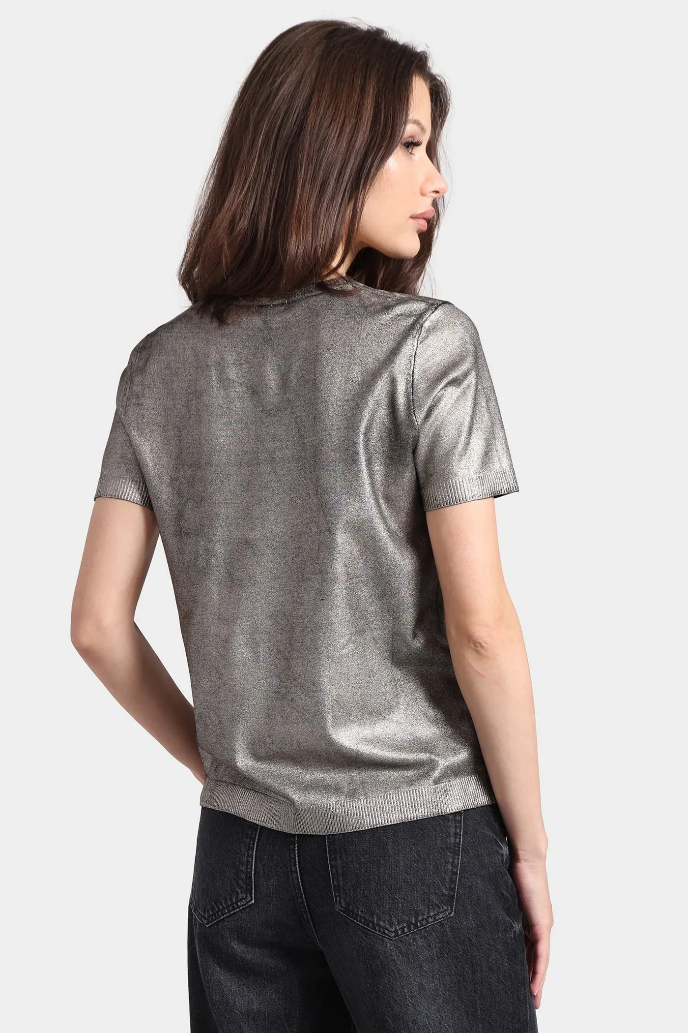 Metallic Crew Neck Shirt