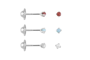 Mini Studs, Coral, Turquoise, Pearl