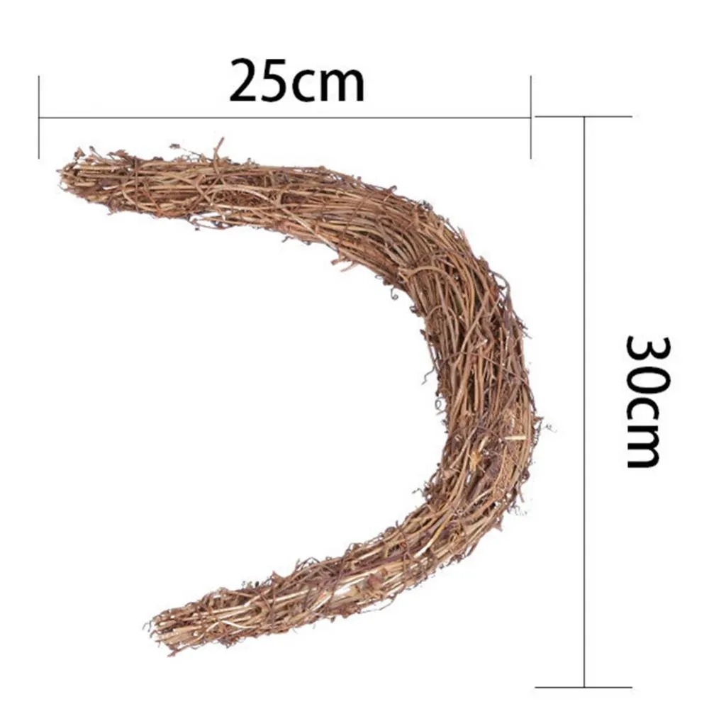 Rattan Crescent Shape Wreath Base DIY Craft Accessories