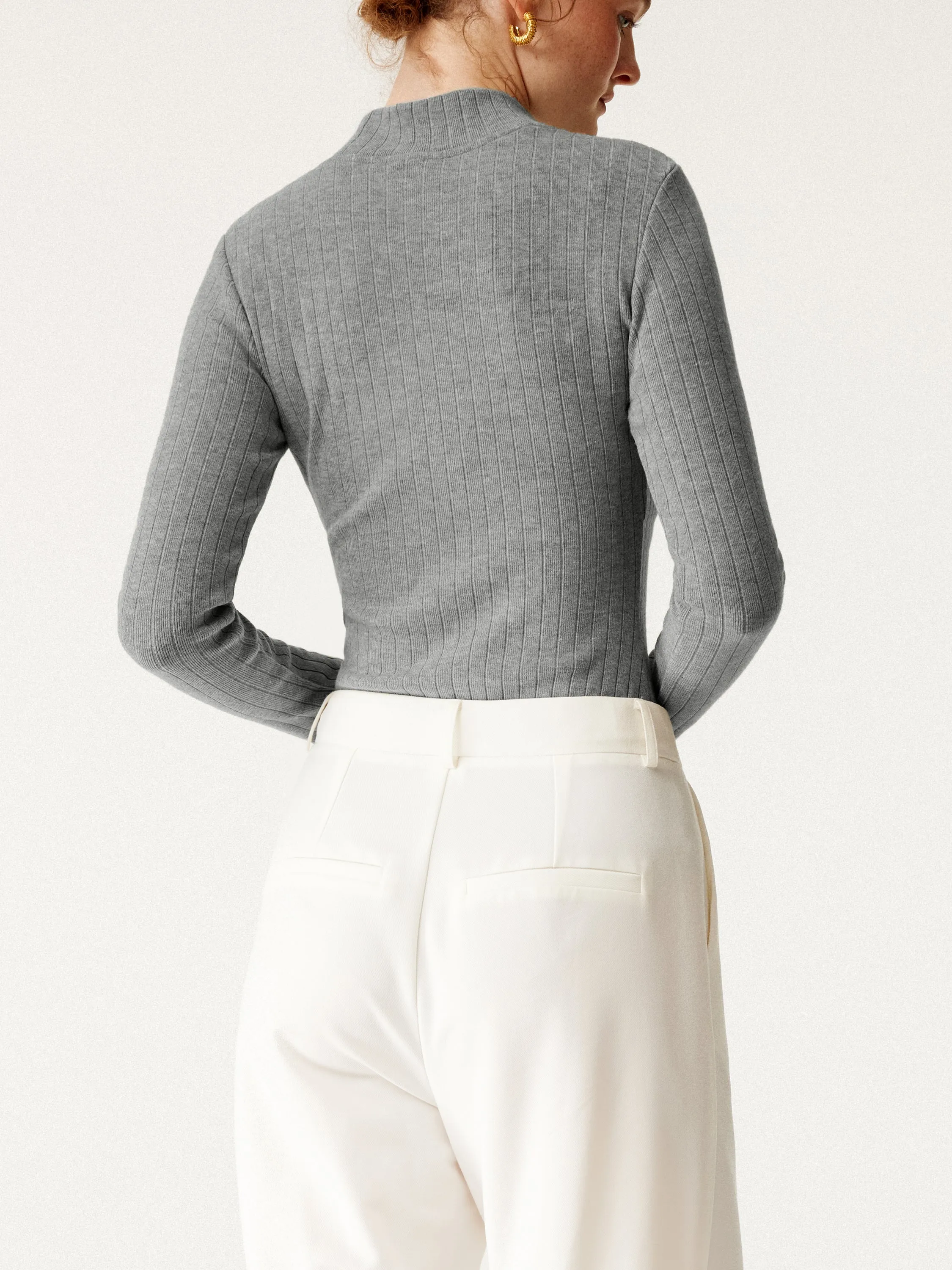 Ribbed Everyday Mockneck Top