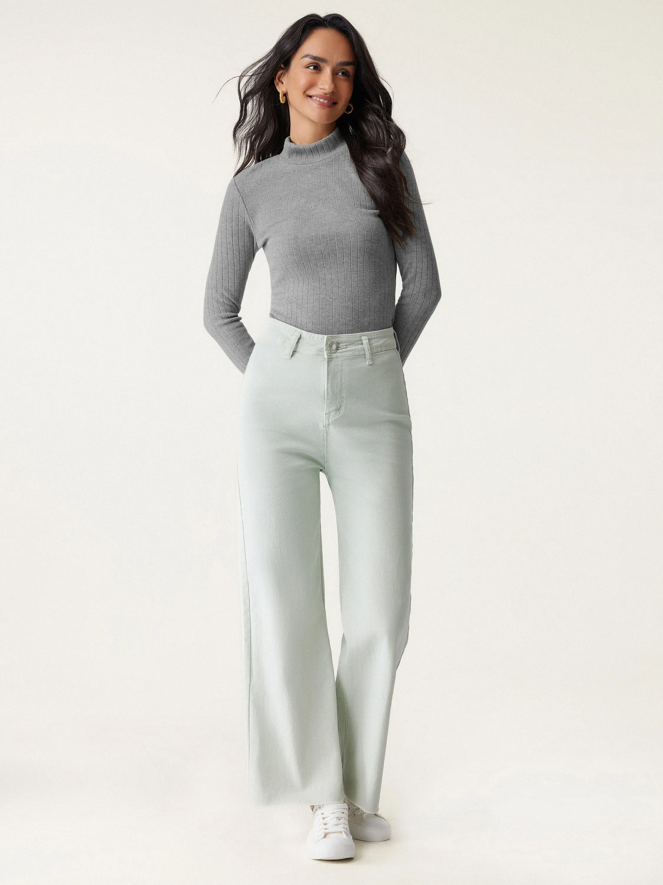 Ribbed Everyday Mockneck Top