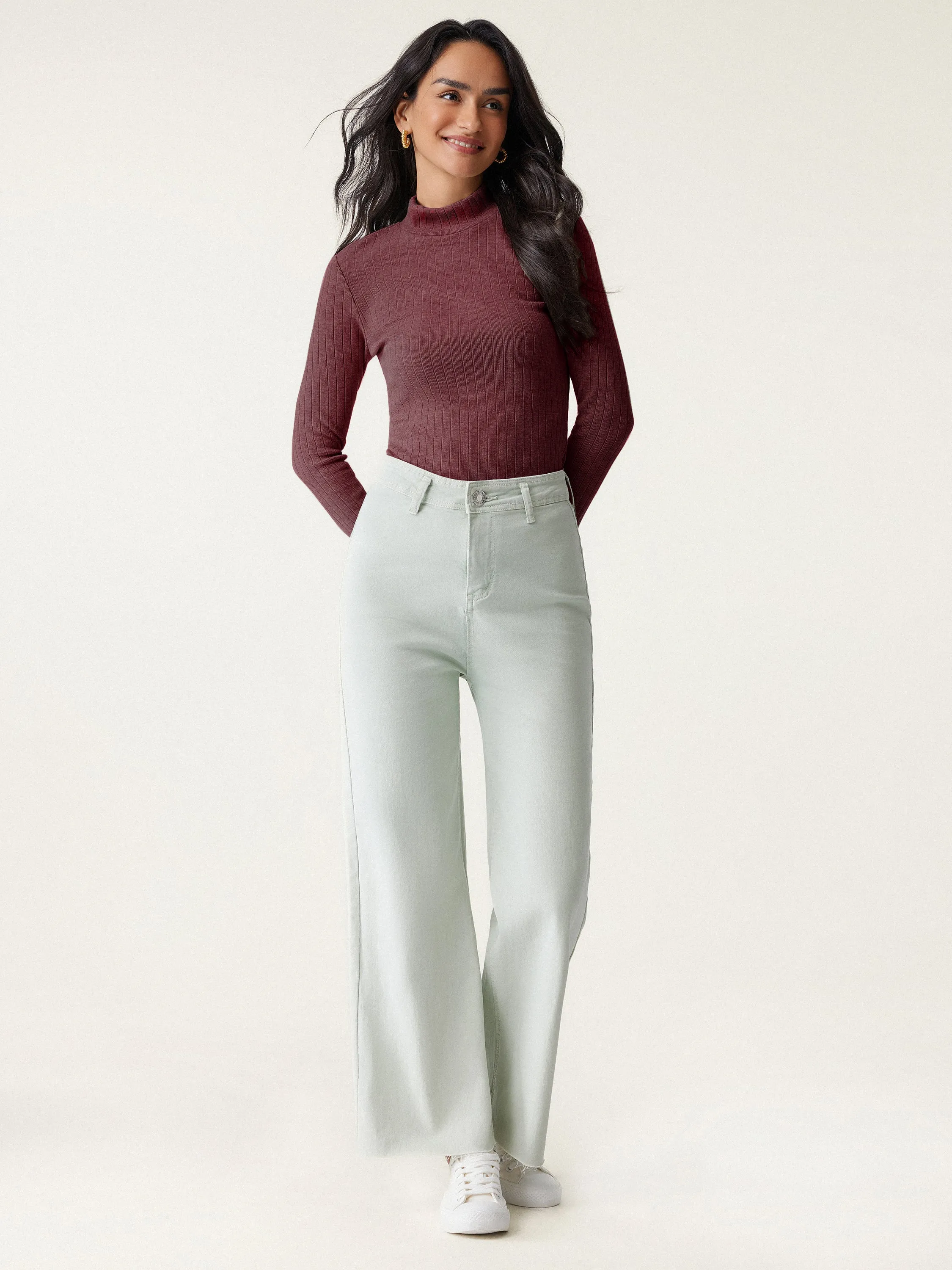 Ribbed Everyday Mockneck Top