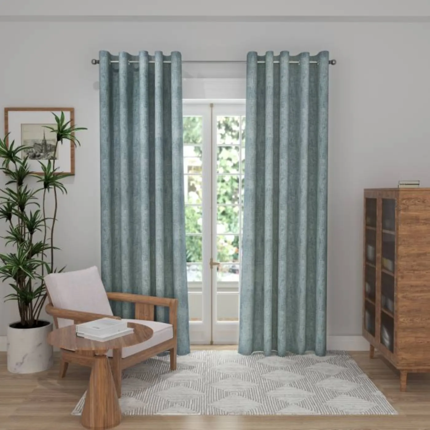 SLX Silhouette Ring Top Readymade Curtains