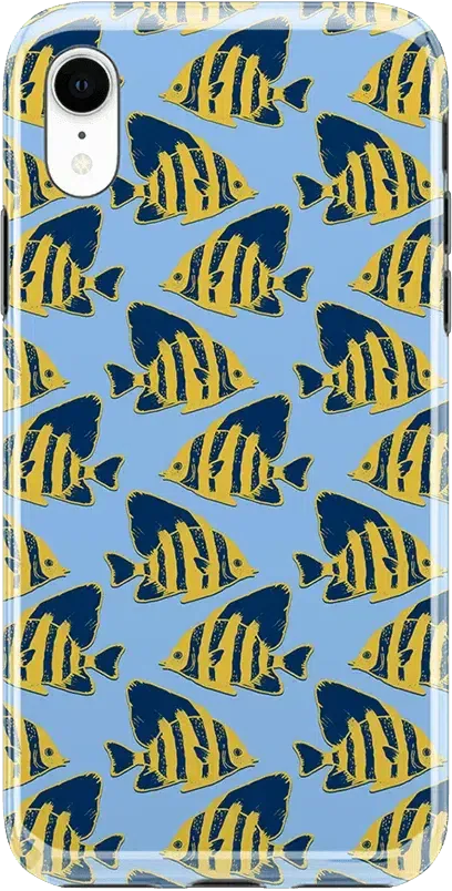 Something's Fishy | Navy Blue & Yellow Fish Print Case