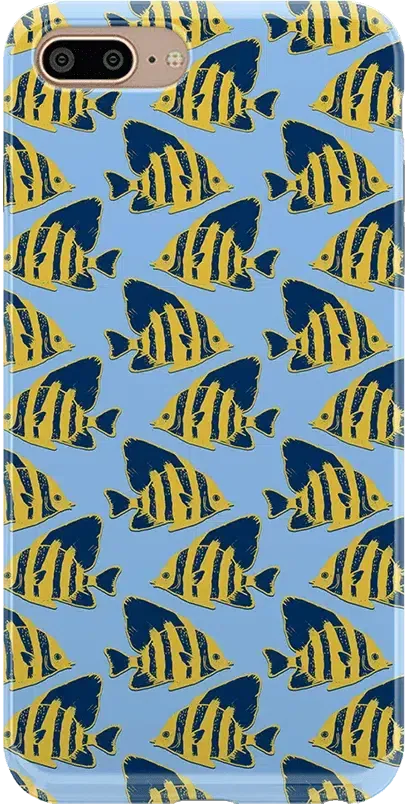 Something's Fishy | Navy Blue & Yellow Fish Print Case