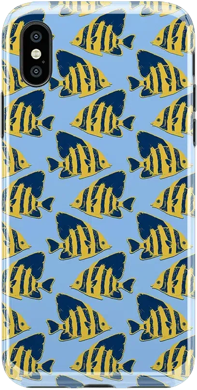 Something's Fishy | Navy Blue & Yellow Fish Print Case