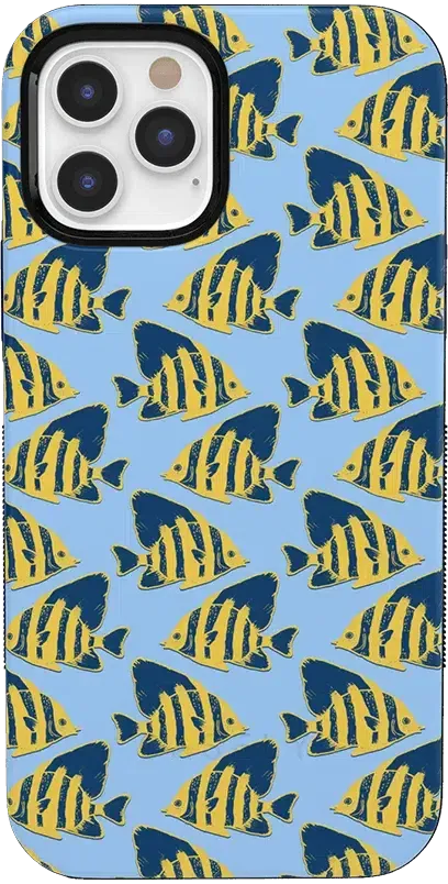 Something's Fishy | Navy Blue & Yellow Fish Print Case