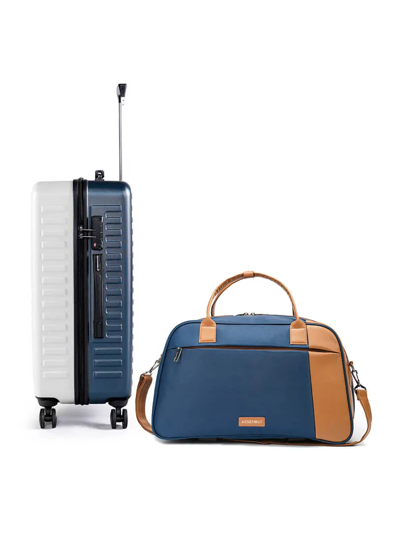 Stark Verve Combo | White/Blue | Two Tone Medium Hard Luggage with Duffle Bag
