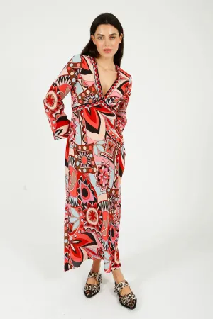Tania Dress - 60's Swirl Red